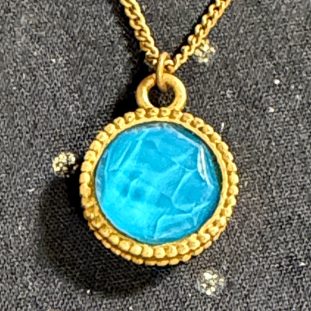 Julie Vos Gold Necklace with Turquoise Pendant - Picture 3 of 4